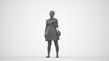 scanned 3D woman formal formalaffairs, photogrammetry people for Enscape and V-Ray, wireframe back view