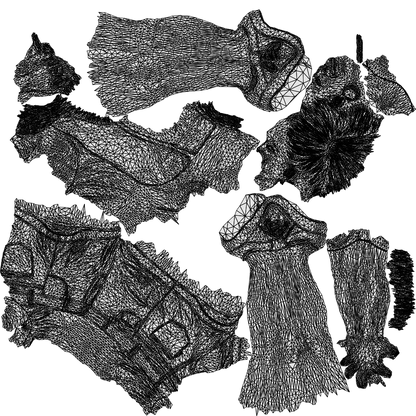 realistic 3D people woman casual standing, render-ready for V-Ray and Corona, FBX OBJ, wireframe top-down view