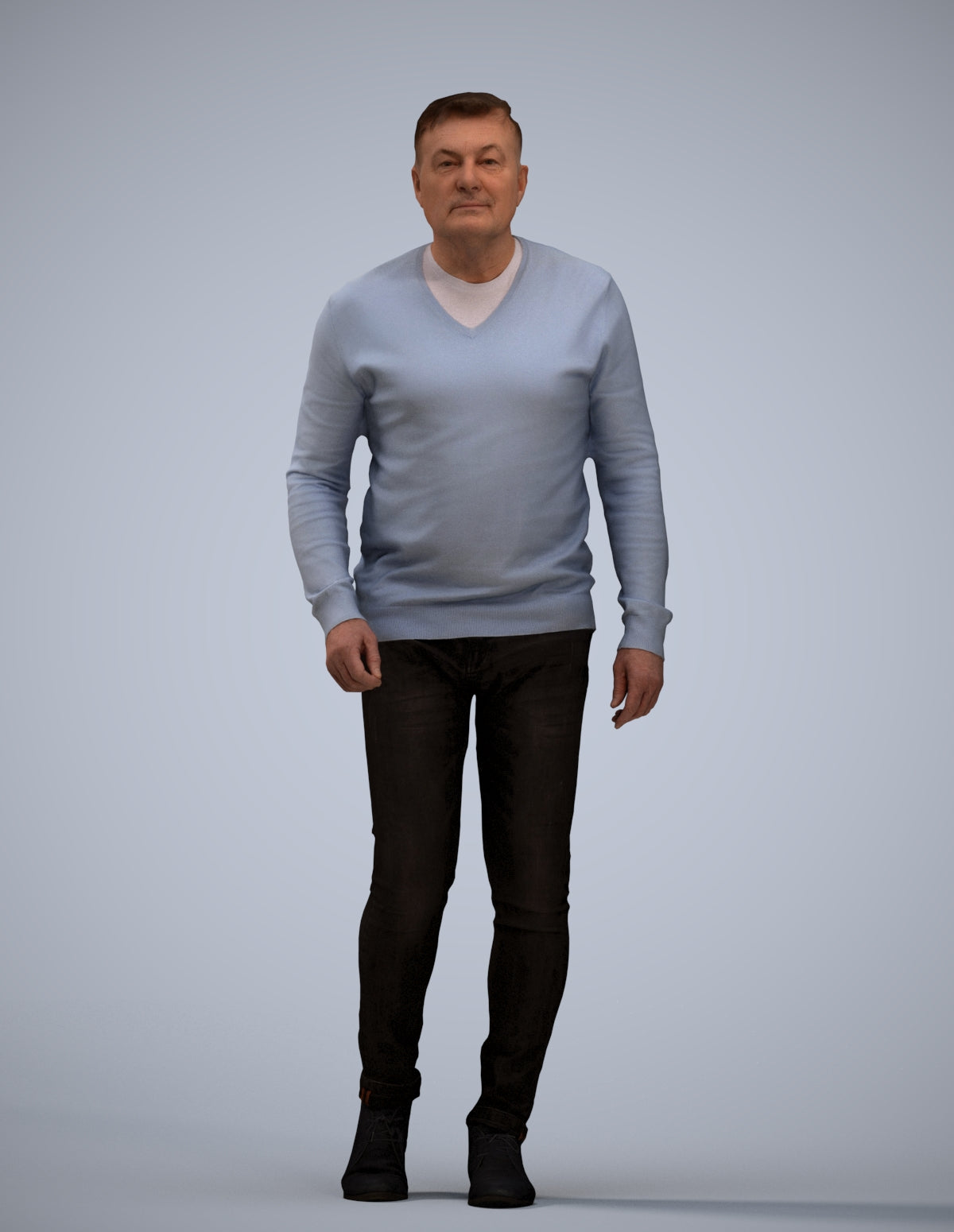 realistic 3D human man casual walking, archviz people FBX OBJ for Blender