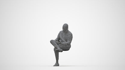realistic 3D human man business, archviz people FBX OBJ for Blender, wireframe back view