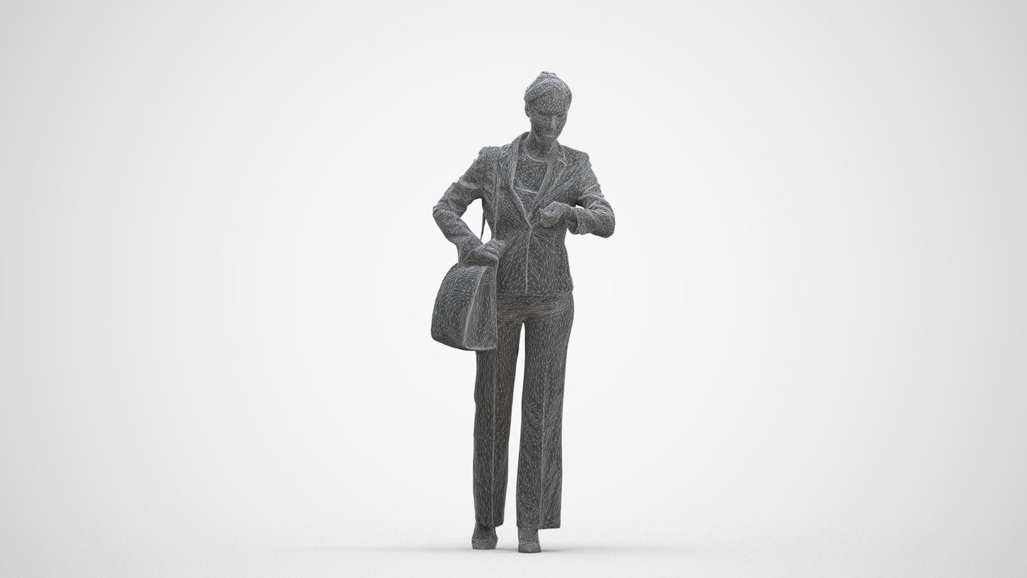 realistic 3D people woman business mix, render-ready for V-Ray and Corona, FBX OBJ, three-quarter front view render