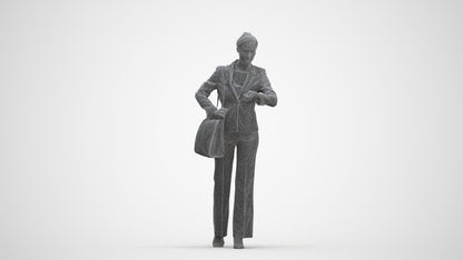 realistic 3D people woman business mix, render-ready for V-Ray and Corona, FBX OBJ, three-quarter front view render