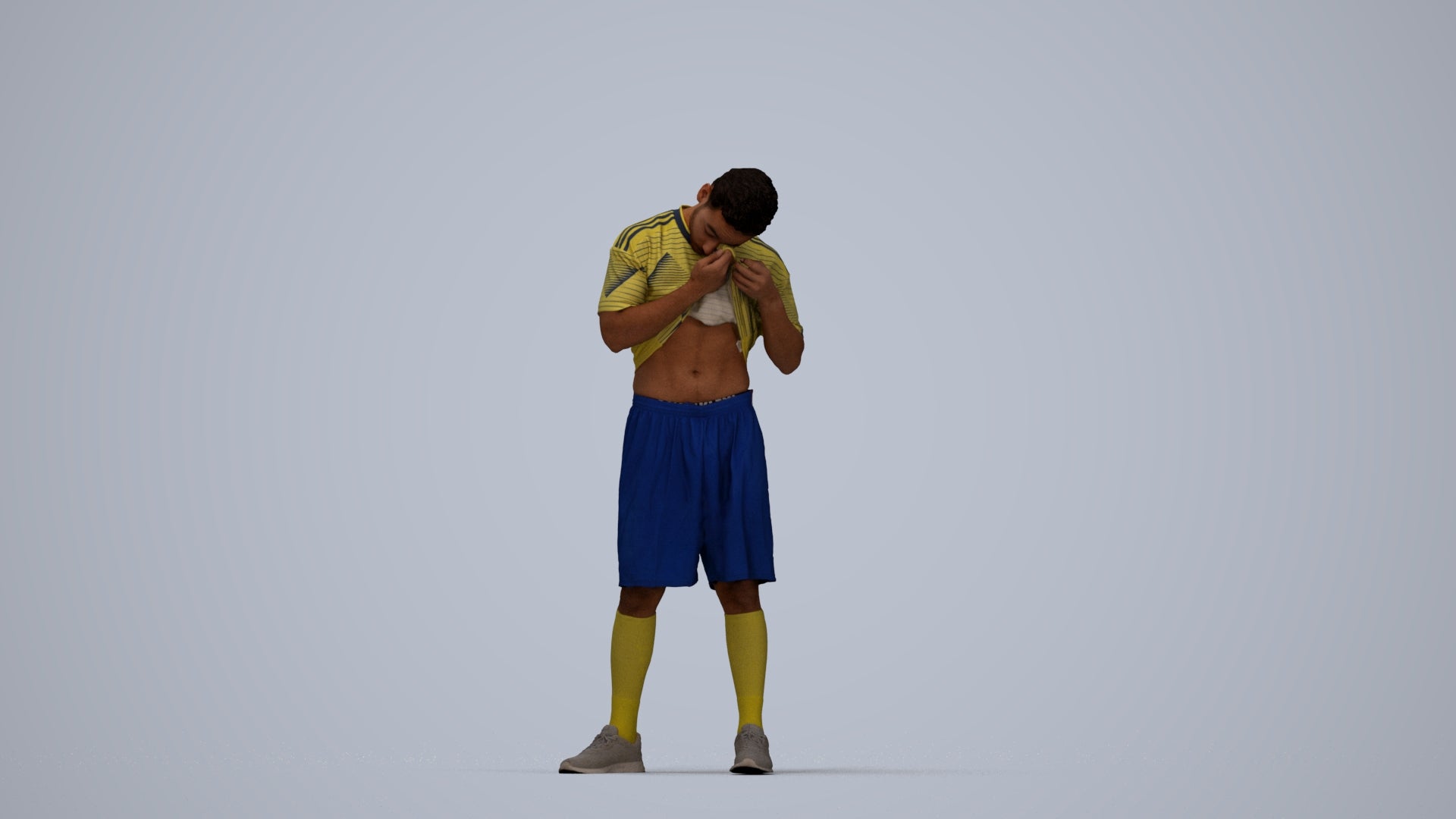 realistic 3D people man sport, render-ready for V-Ray and Corona, FBX OBJ, top-down view render