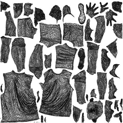 3D human model man sport, photogrammetry scanned person for archviz, wireframe top-down view