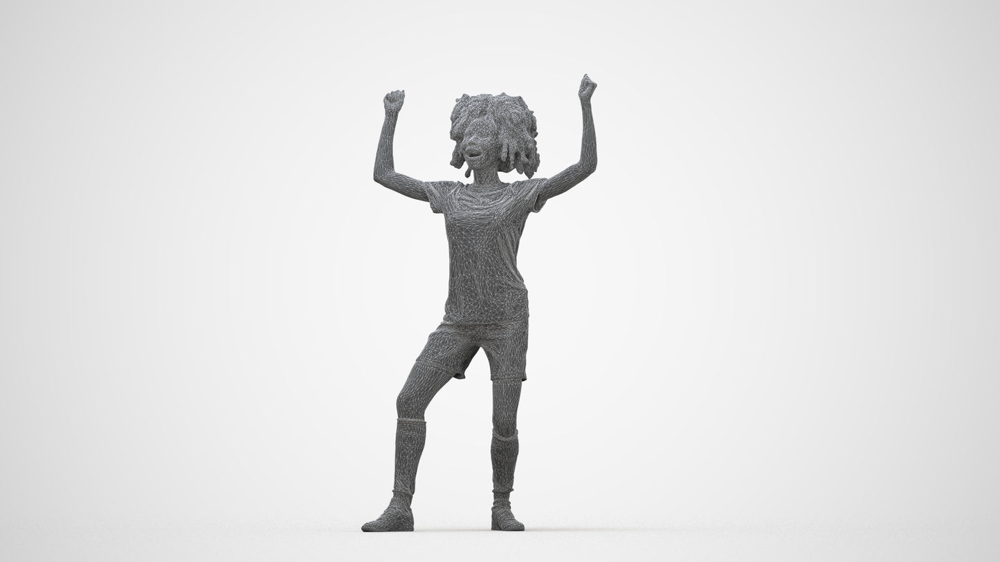 realistic 3D people woman sport, render-ready for V-Ray and Corona, FBX OBJ, wireframe back view