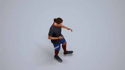 realistic 3D human man sport, archviz people FBX OBJ for Blender, back view render