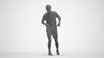 realistic 3D man sport, scanned archviz people for Blender and 3ds Max, three-quarter front view render