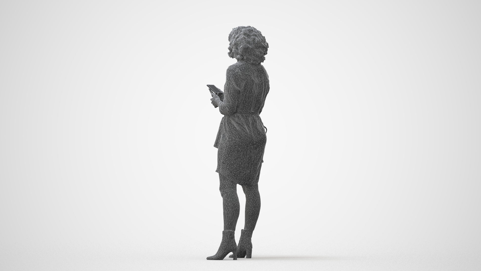 3D scanned woman standing casual, photorealistic archviz people for Enscape and SketchUp, square thumbnail