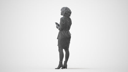 3D scanned woman standing casual, photorealistic archviz people for Enscape and SketchUp, square thumbnail