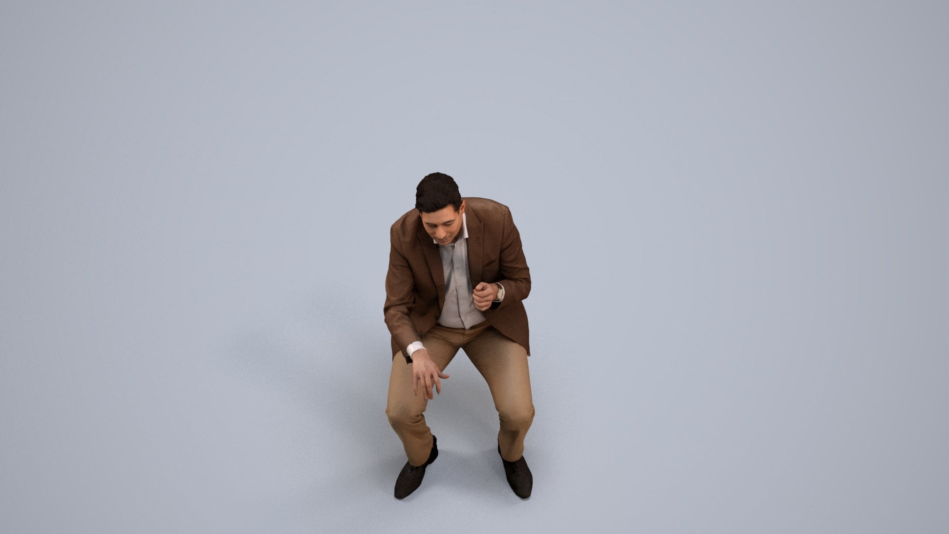 3D scanned man business, photorealistic archviz people for Enscape and SketchUp, back view render