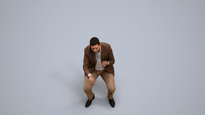 3D scanned man business, photorealistic archviz people for Enscape and SketchUp, back view render