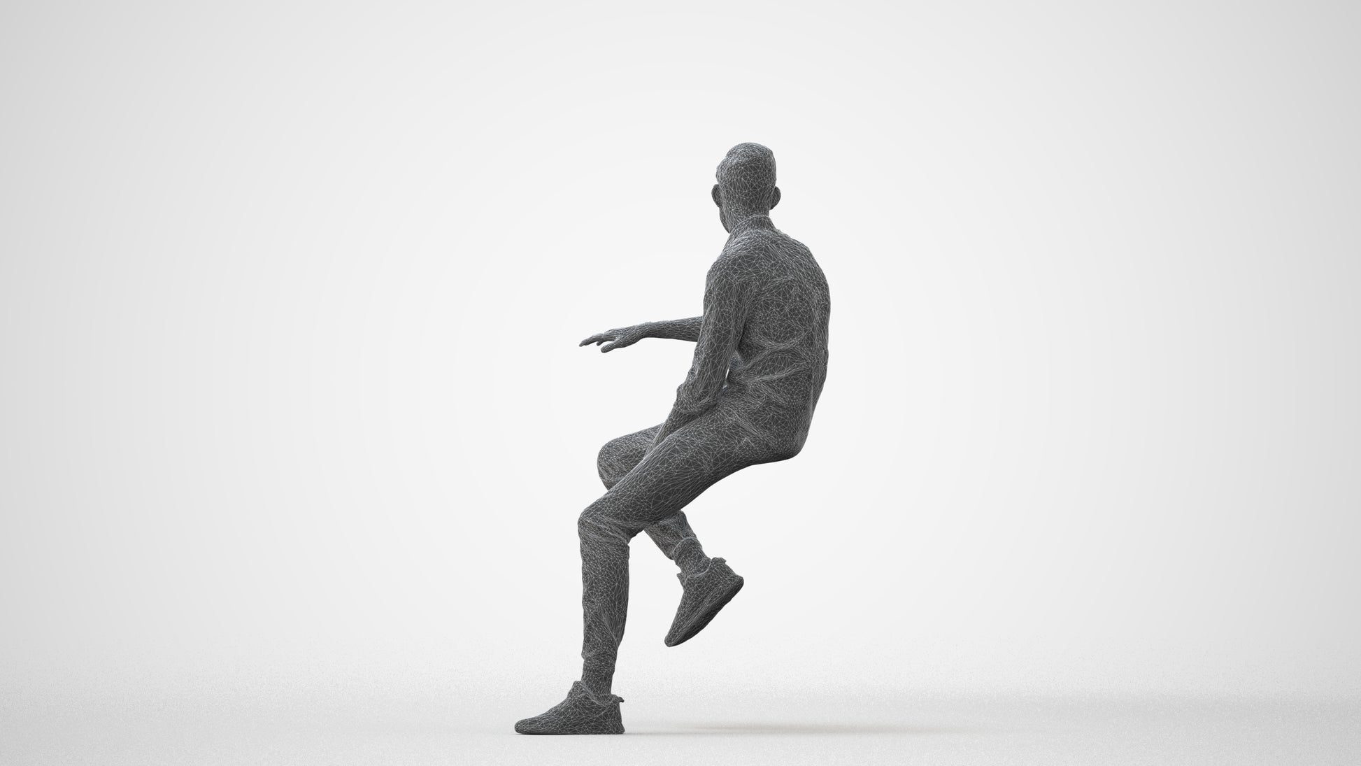 realistic 3D people man casual sitting, render-ready for V-Ray and Corona, FBX OBJ, square thumbnail