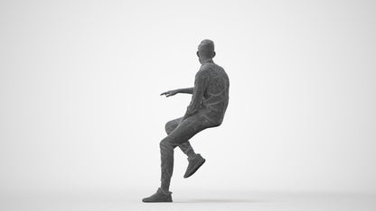 realistic 3D people man casual sitting, render-ready for V-Ray and Corona, FBX OBJ, square thumbnail