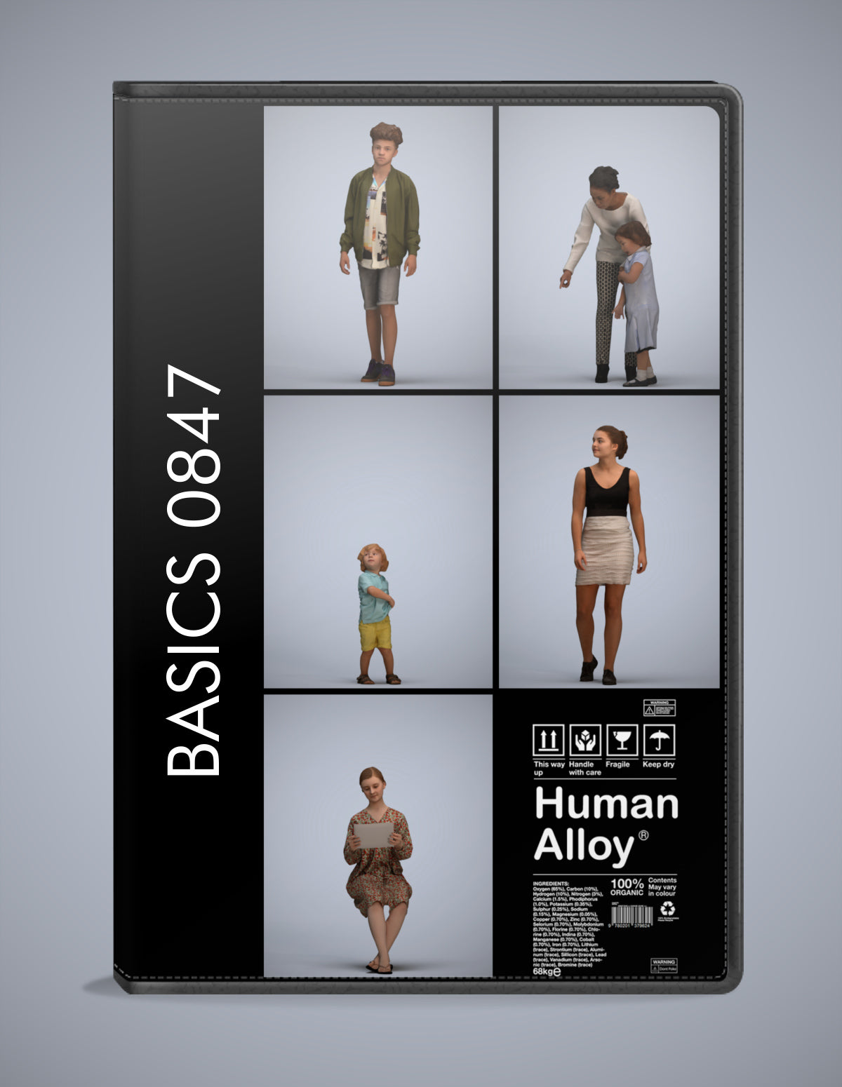 realistic 3D humans kids pack, 5 archviz people FBX OBJ for Blender