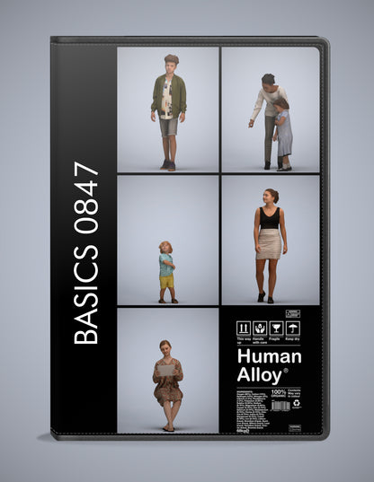 realistic 3D humans kids pack, 5 archviz people FBX OBJ for Blender
