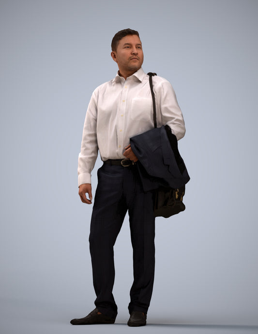 realistic 3D man business, scanned archviz people for Blender and 3ds Max
