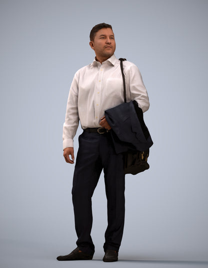realistic 3D man business, scanned archviz people for Blender and 3ds Max