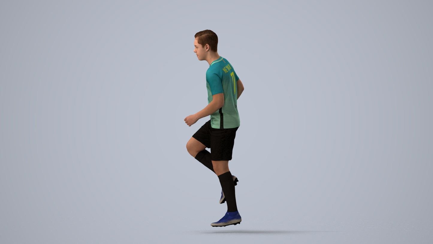 scanned 3D boy sport, photogrammetry people for Enscape and V-Ray, three-quarter view render