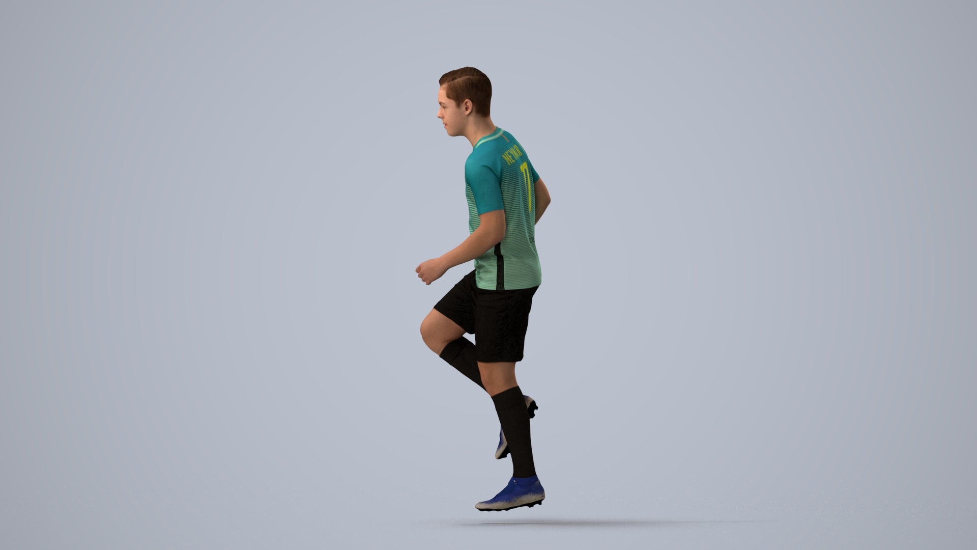 scanned 3D boy sport, photogrammetry people for Enscape and V-Ray, three-quarter view render
