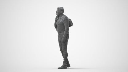 3D people model man casual walking, scanned human for 3ds Max rendering, square thumbnail