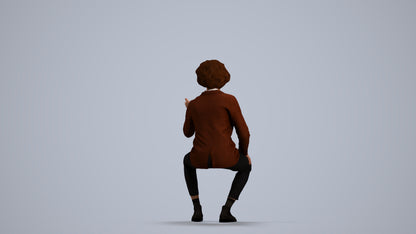 realistic 3D people man business sitting, render-ready for V-Ray and Corona, FBX OBJ, front view render