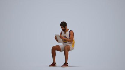 photogrammetry 3D man sport, realistic human model archviz FBX, standing pose render