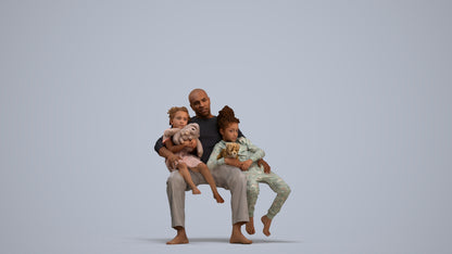 realistic 3D people girl kids, render-ready for V-Ray and Corona, FBX OBJ, standing pose render