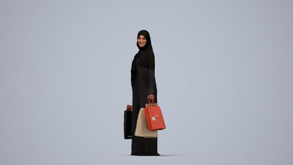 realistic 3D people woman casual shopping, render-ready for V-Ray and Corona, FBX OBJ, top-down view render