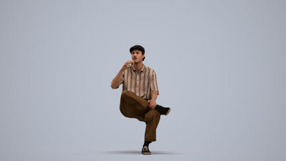 realistic 3D people man casual sitting, render-ready for V-Ray and Corona, FBX OBJ, standing pose render
