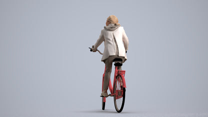 realistic 3D people senior boy casual cycling, render-ready for V-Ray and Corona, FBX OBJ, front view render