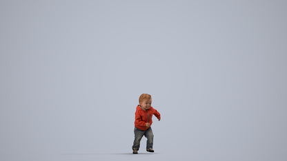 realistic 3D human boy casual kids, archviz people FBX OBJ for Blender, side view render