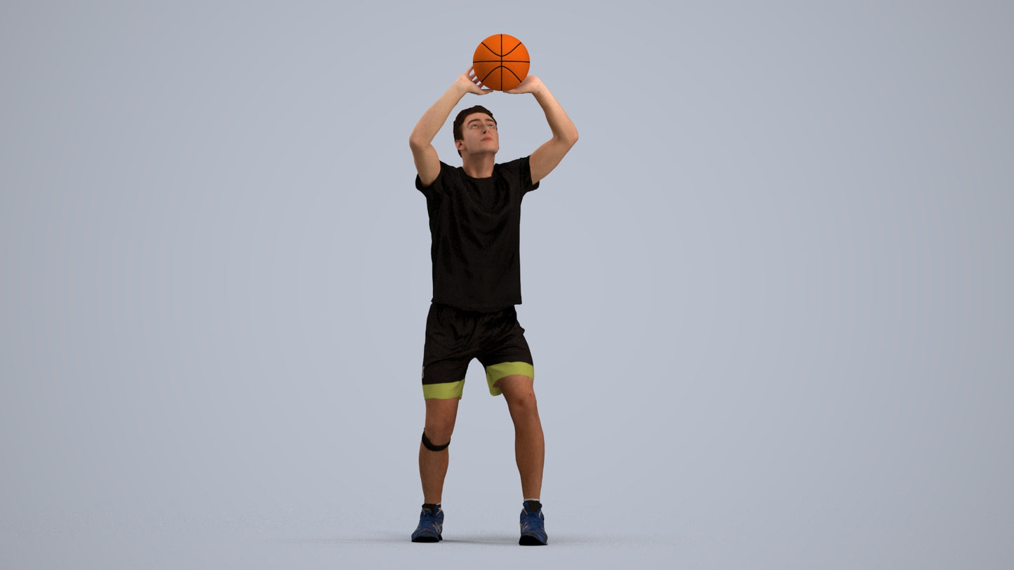 scanned 3D man sport, photogrammetry people for Enscape and V-Ray, standing pose render