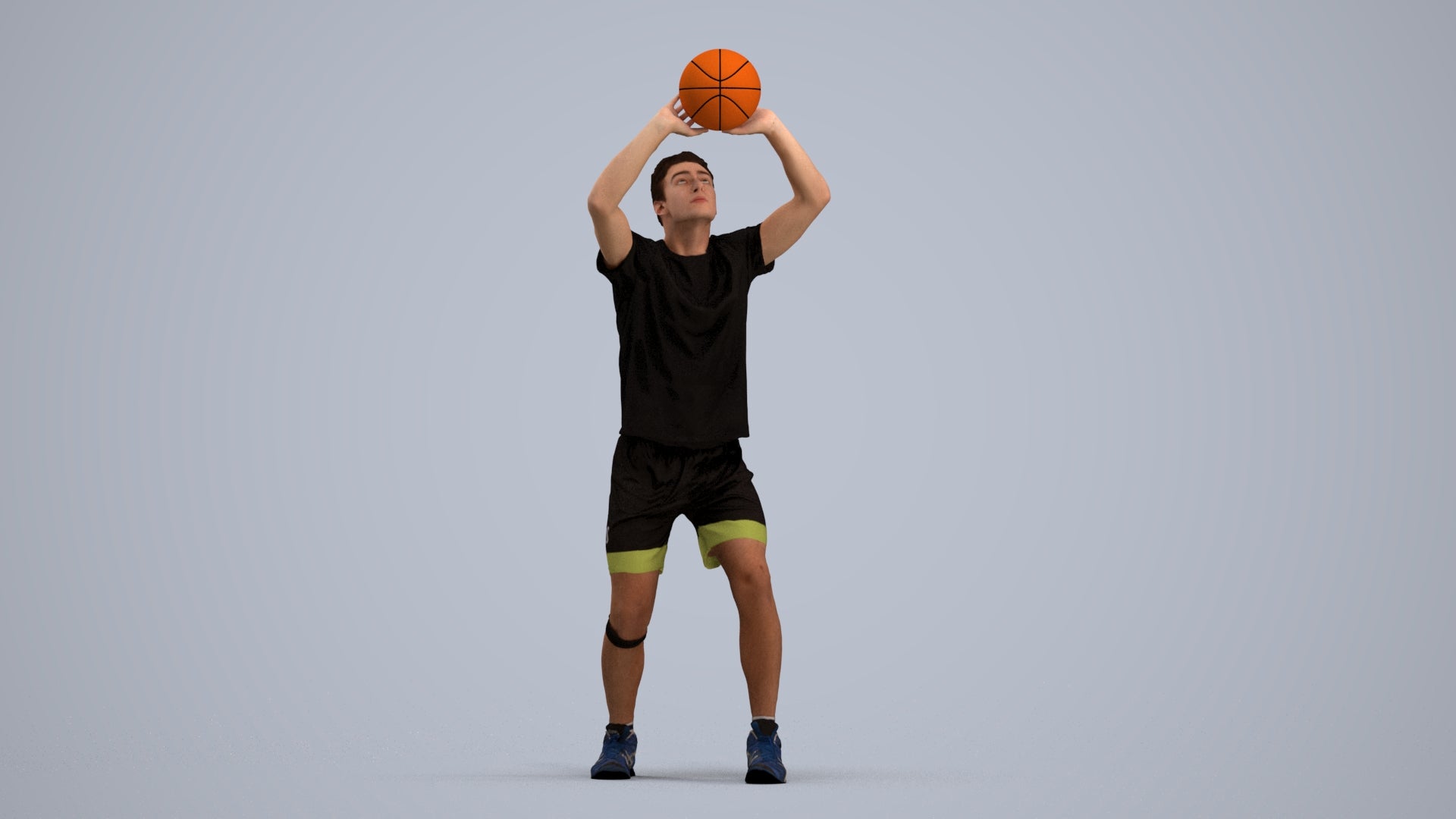 scanned 3D man sport, photogrammetry people for Enscape and V-Ray, standing pose render