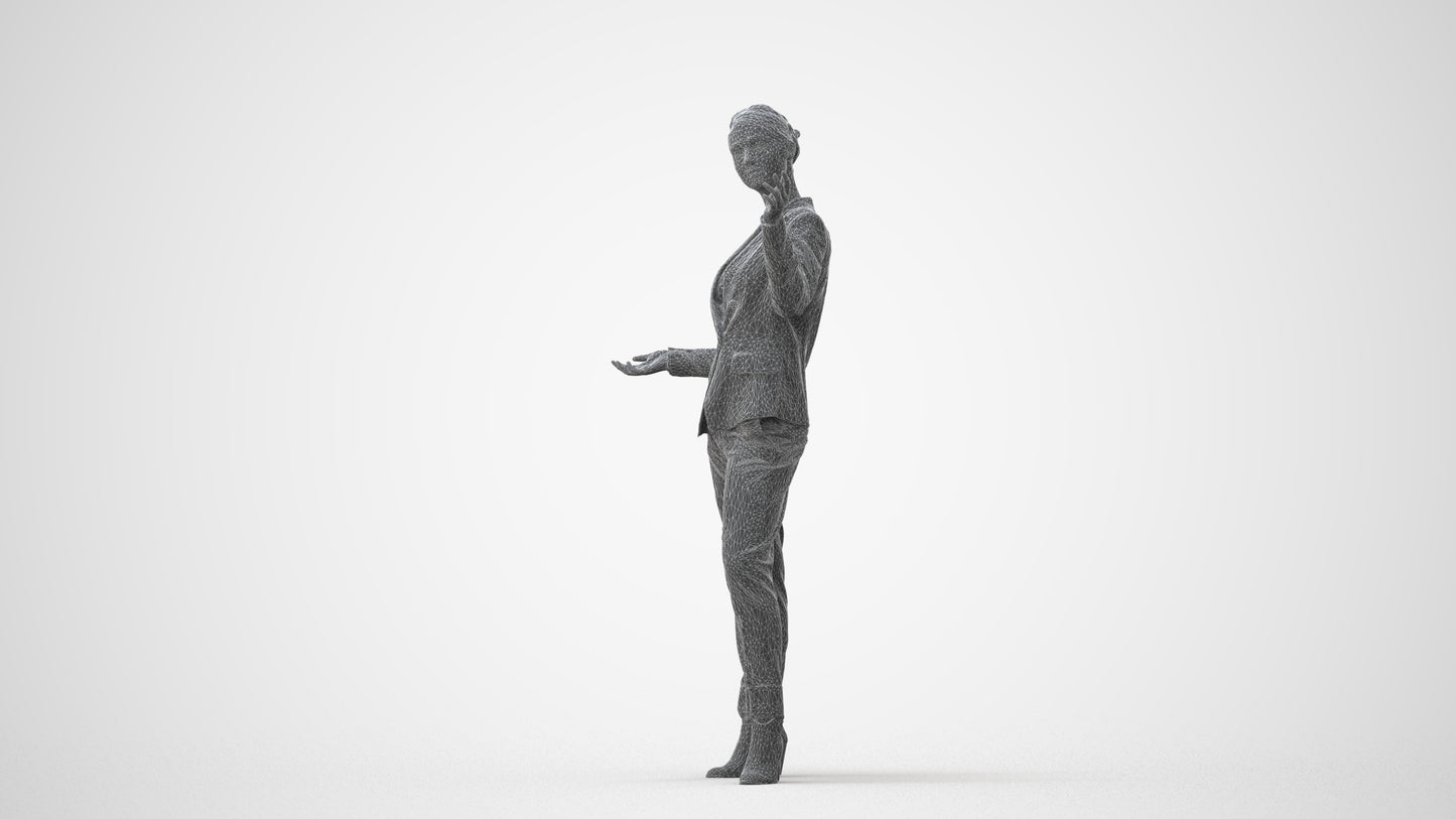 3D scanned woman business, photorealistic archviz people for Enscape and SketchUp, square thumbnail