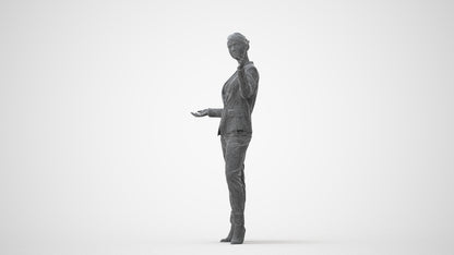 3D scanned woman business, photorealistic archviz people for Enscape and SketchUp, square thumbnail