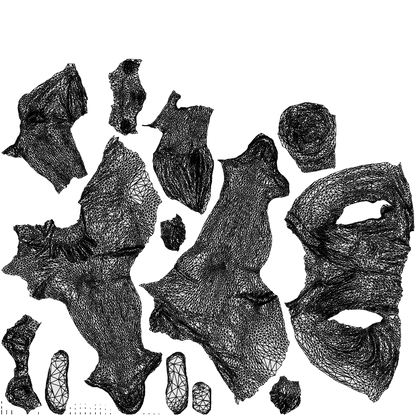 3D human model man casual sitting, photogrammetry scanned person for archviz, wireframe top-down view