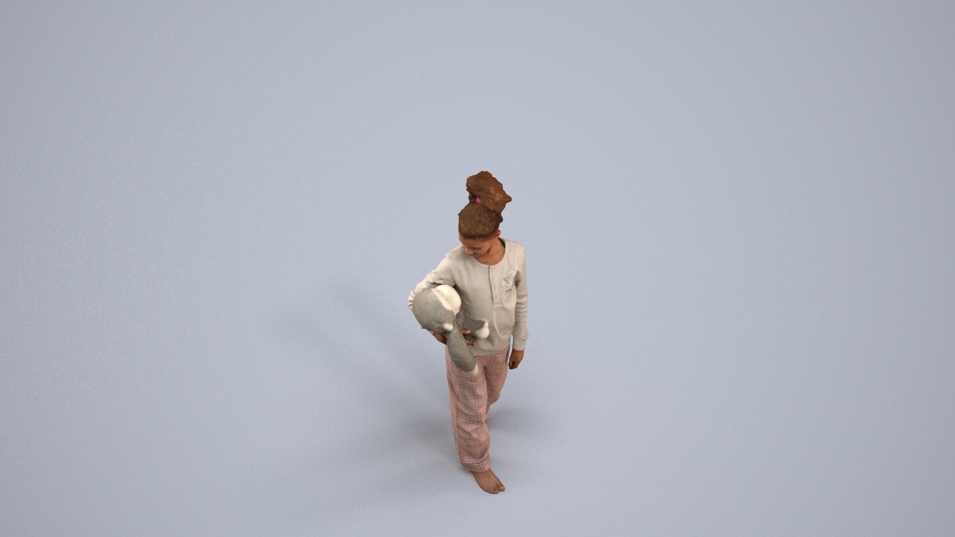 realistic 3D people girl kids, render-ready for V-Ray and Corona, FBX OBJ, back view render