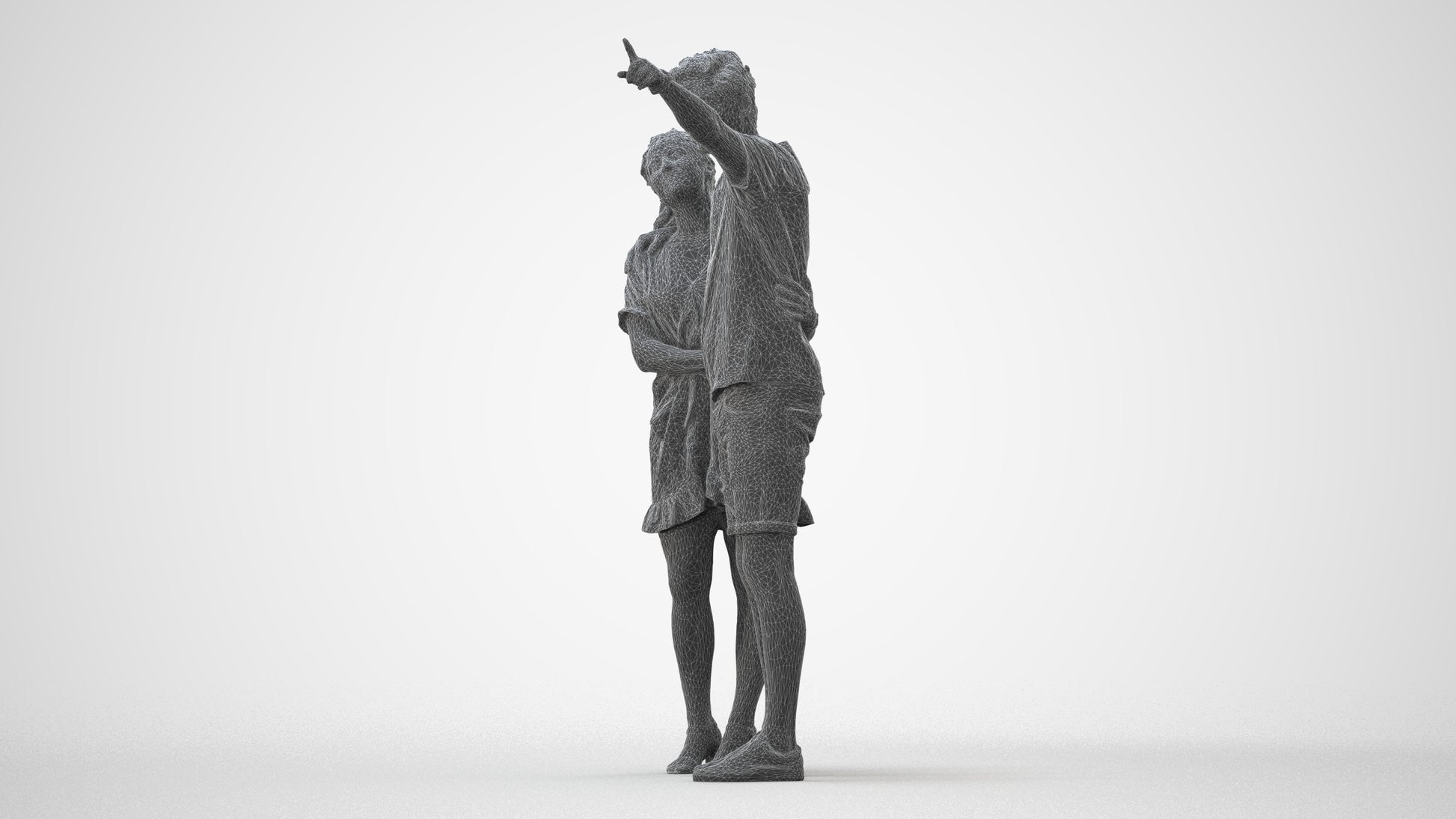 scanned 3D woman casual couple, photogrammetry people for Enscape and V-Ray, square thumbnail