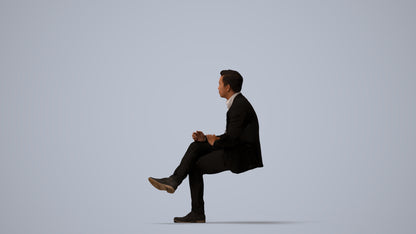realistic 3D people man business, render-ready for V-Ray and Corona, FBX OBJ, three-quarter view render