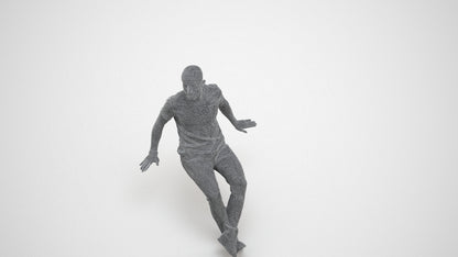 photogrammetry 3D man casual sitting, realistic human model archviz FBX, wireframe three-quarter view