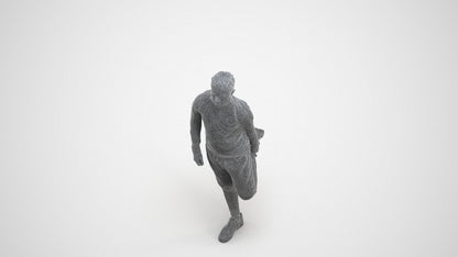 scanned 3D boy sport, photogrammetry people for Enscape and V-Ray, wireframe three-quarter view