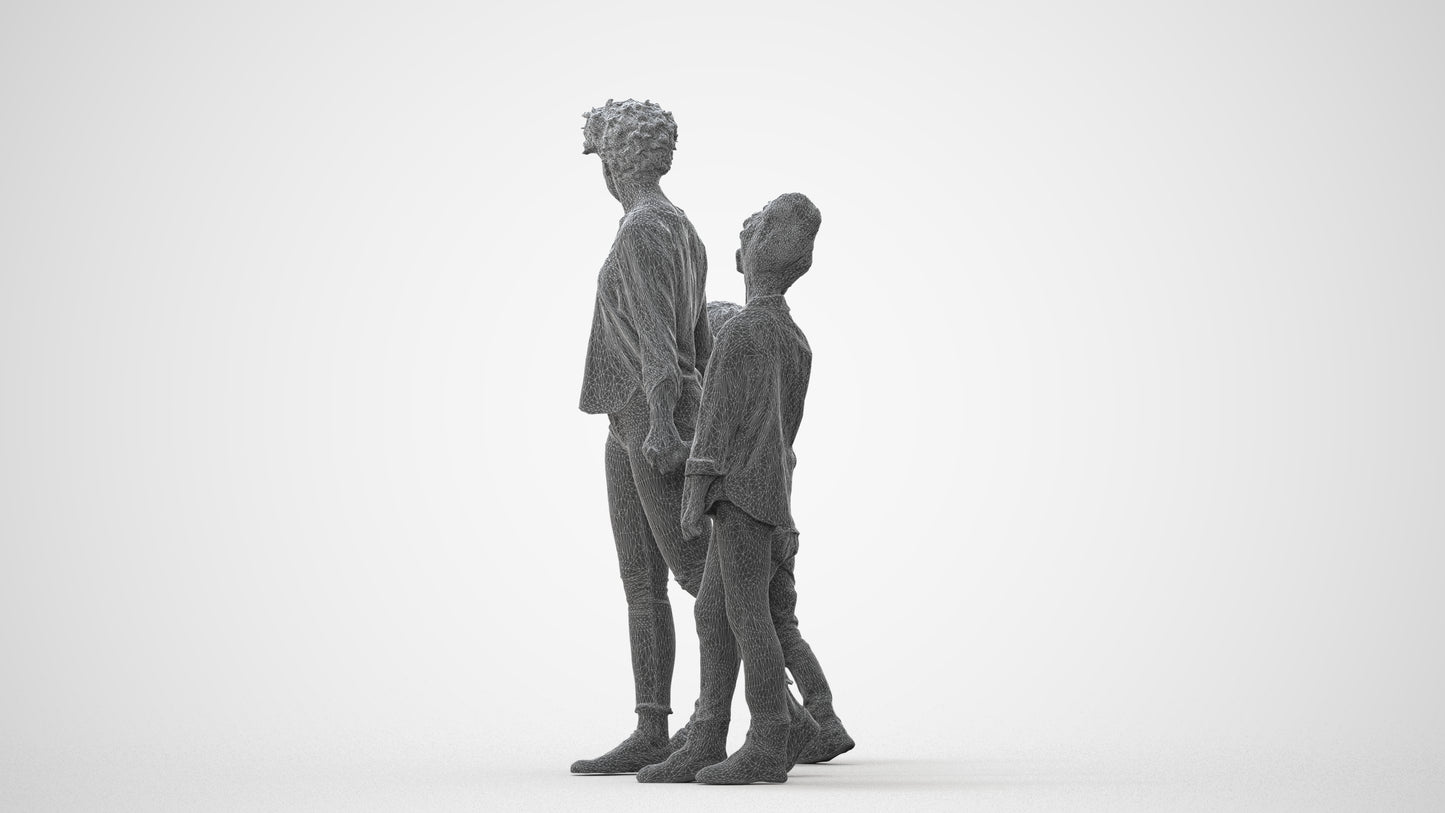 realistic 3D girl casual kids, scanned archviz people for Blender and 3ds Max, square thumbnail