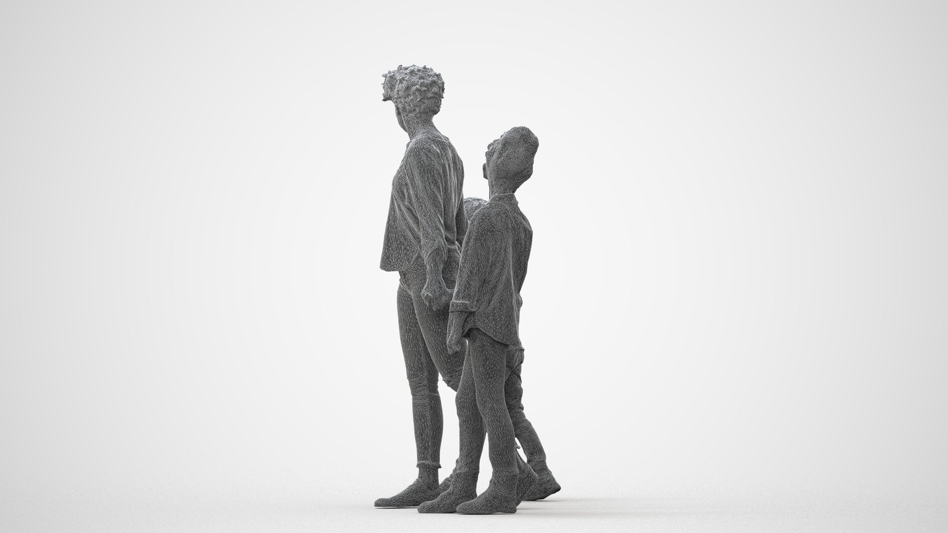 realistic 3D girl casual kids, scanned archviz people for Blender and 3ds Max, square thumbnail