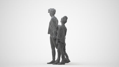 realistic 3D girl casual kids, scanned archviz people for Blender and 3ds Max, square thumbnail