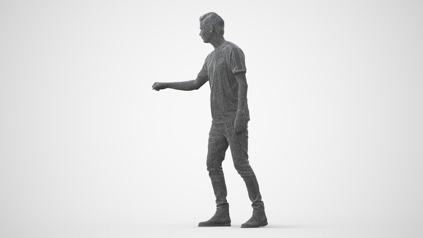 3D scanned man door casual, photorealistic archviz people for Enscape and SketchUp, square thumbnail
