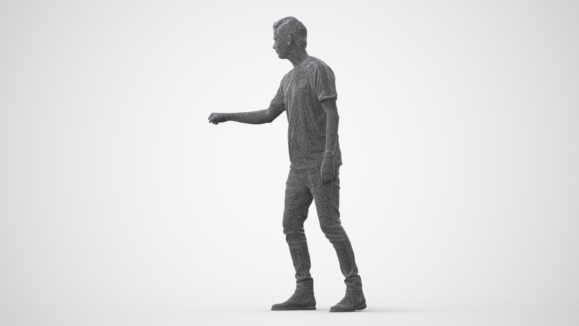 3D scanned man door casual, photorealistic archviz people for Enscape and SketchUp, square thumbnail