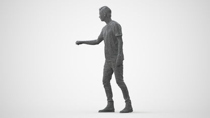 3D scanned man door casual, photorealistic archviz people for Enscape and SketchUp, square thumbnail