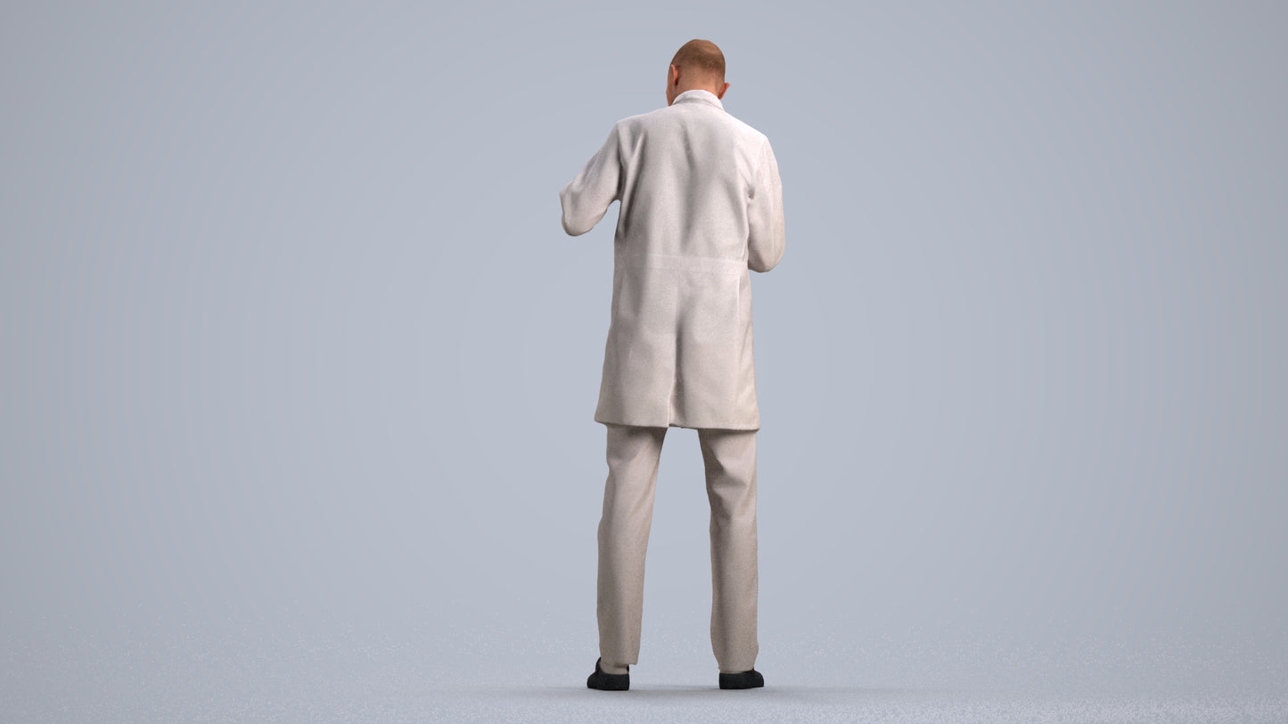 scanned 3D man medical, photogrammetry people for Enscape and V-Ray, front view render