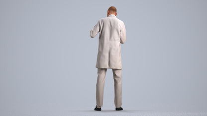 scanned 3D man medical, photogrammetry people for Enscape and V-Ray, front view render