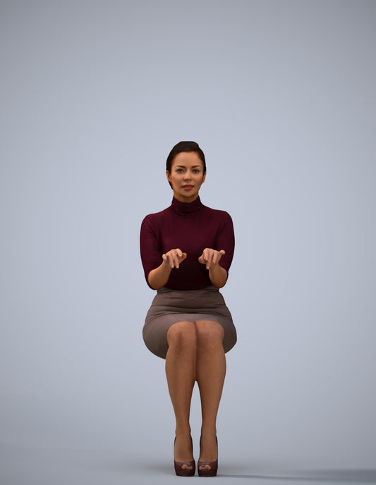 photogrammetry 3D woman business, realistic human model archviz FBX